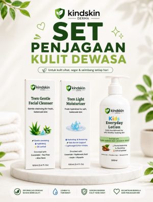 Set Penjagaan Kulit Dewasa (Facial Cleanser + Light Moisturizer + Kids Everyday Lotion)