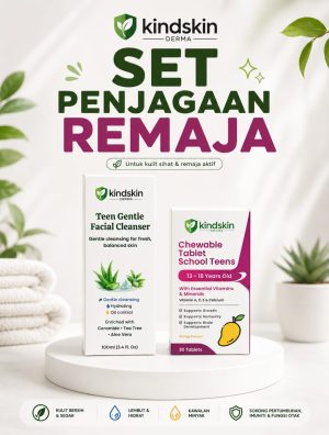 Set Penjagaan Remaja  (Teen Gentle Facial Cleanser + Chewable Tablet School Teens)